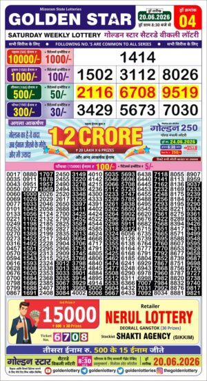 Golden Star 8:30PM Result June 20 2026