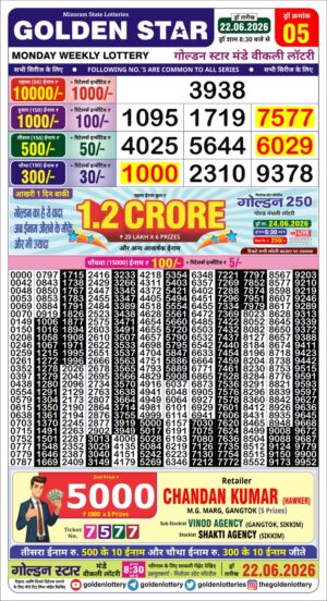 Golden Star 8:30PM Result June 22 2026