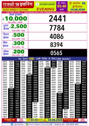 Goa Rajshree 10 5:40PM Result June 24 2026