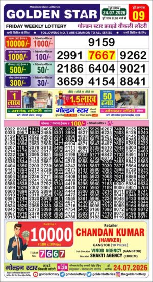 Golden Star 8:30PM Result July 24 2026