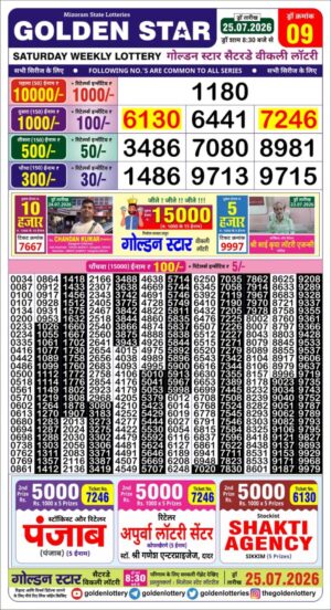 Golden Star 8:30PM Result July 25 2026